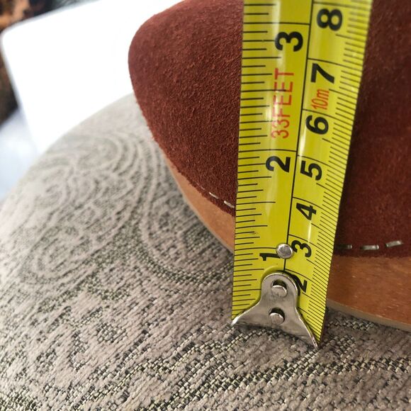 Charlotte Stone Heeled Wooden Truffle Brown Suede Marlo Size 8.5 Boho Clogs $234 - Picture 7 of 8